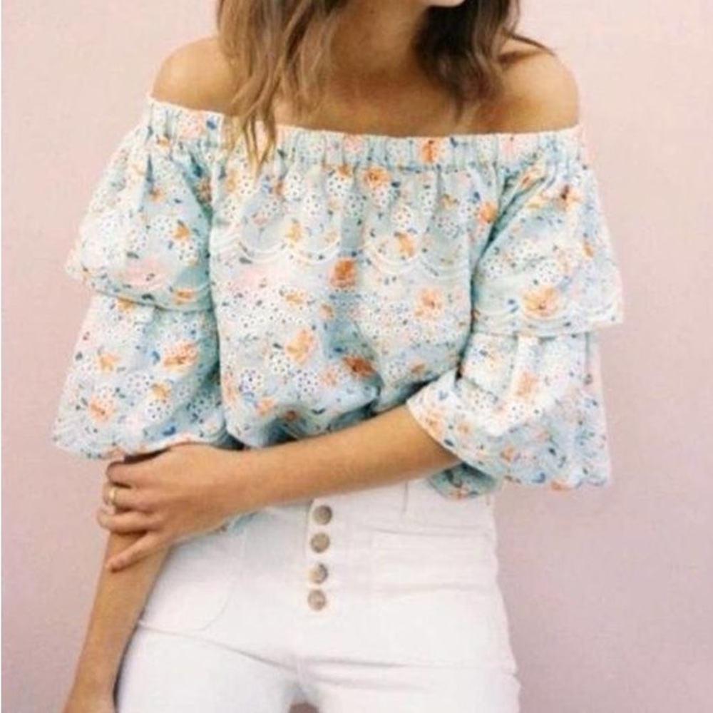 Laia Anthropologie Laia Ashtabula Eyelet Top